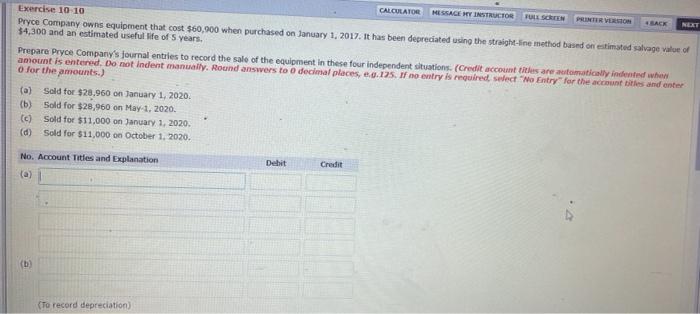  CALCULATOR MESSAGE HY INSTRUCTOR FULL SCREEN PRINTER VERSION LACK NEXT Exercise