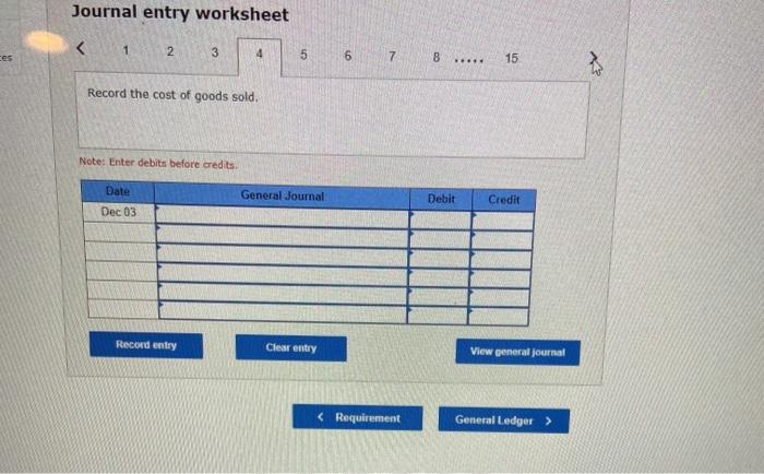 the transaction. Note: Enter debits before credits Date General Journal Debit Credit