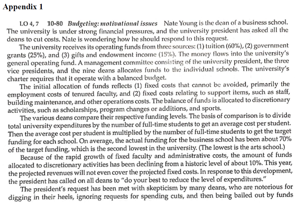 pls help urgently with full answers Appendix 1 LO 4,7 10-80 Budgeting: