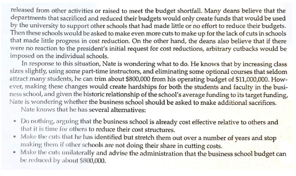 motivational issues Nate Young is the dean of a business school. The