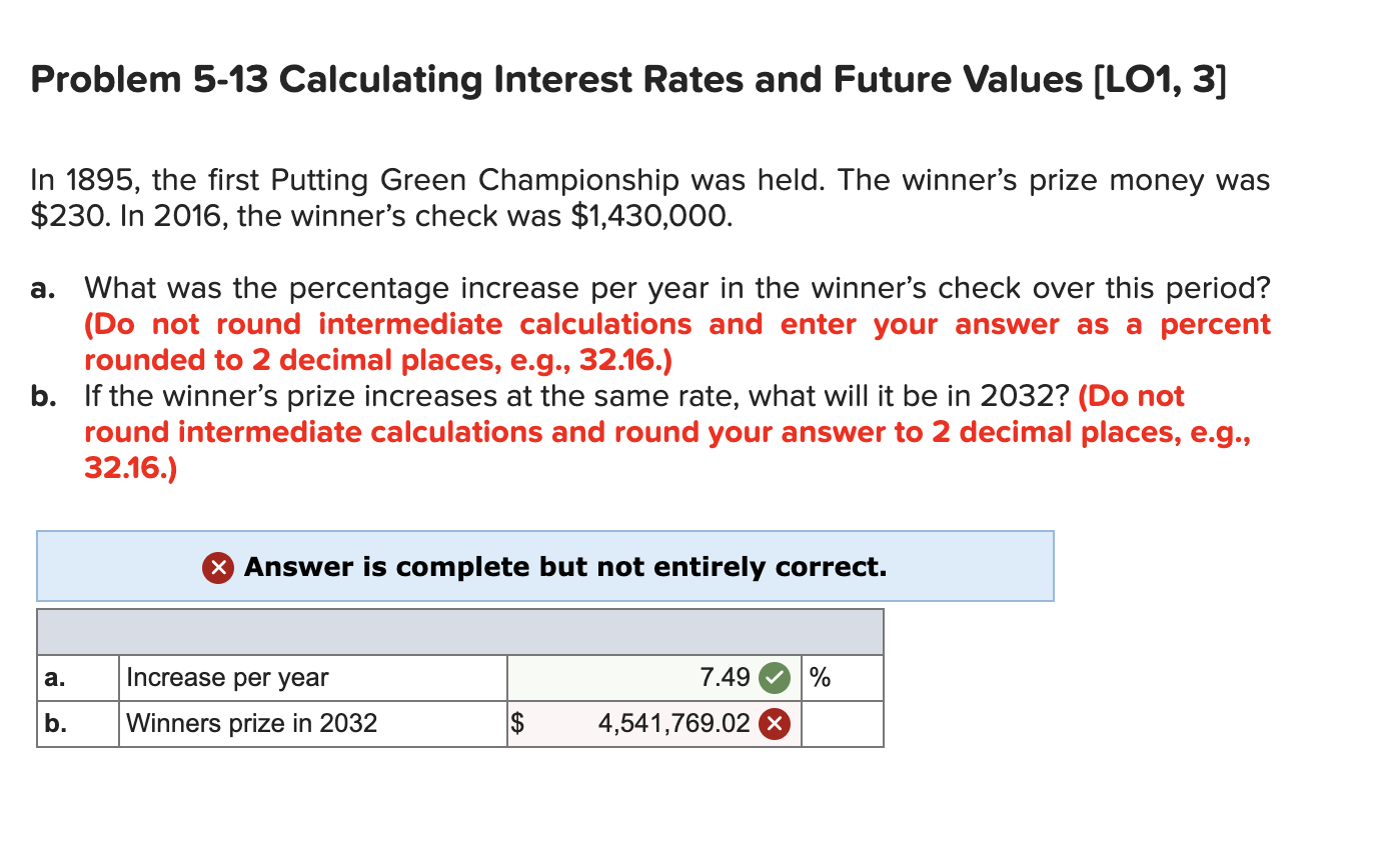  Problem 5-13 Calculating Interest Rates and Future Values (L01, 3] In
