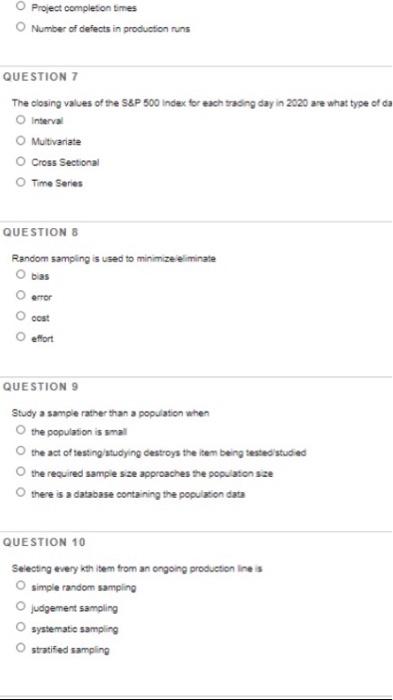 error Otack of a true zero QUESTION 12 By using random samping
