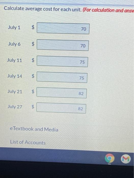 (2) moving-average, and (3) LIFO. (for calcualtion and answer purpose round unit