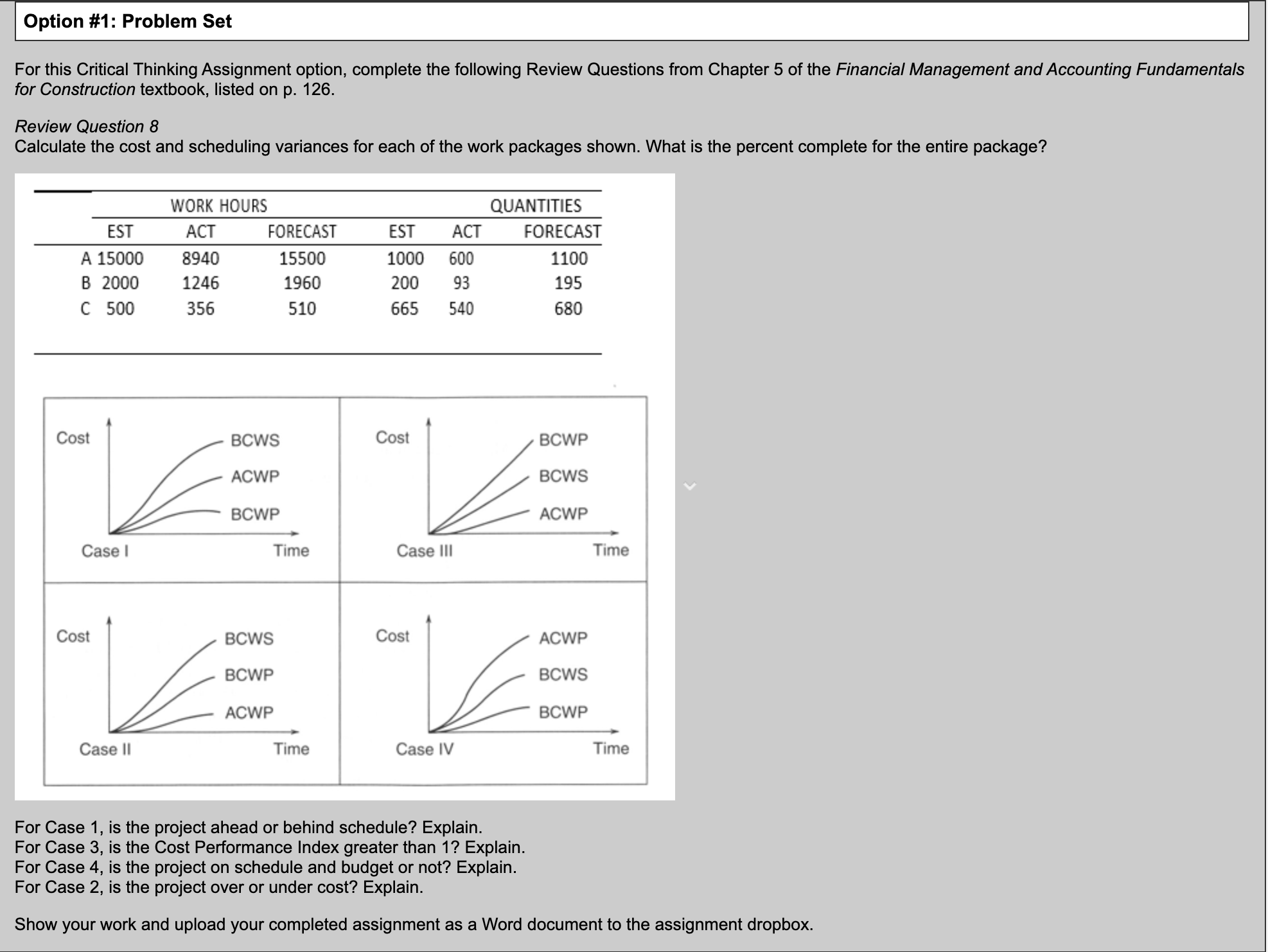  Option #1: Problem Set For this Critical Thinking Assignment option, complete