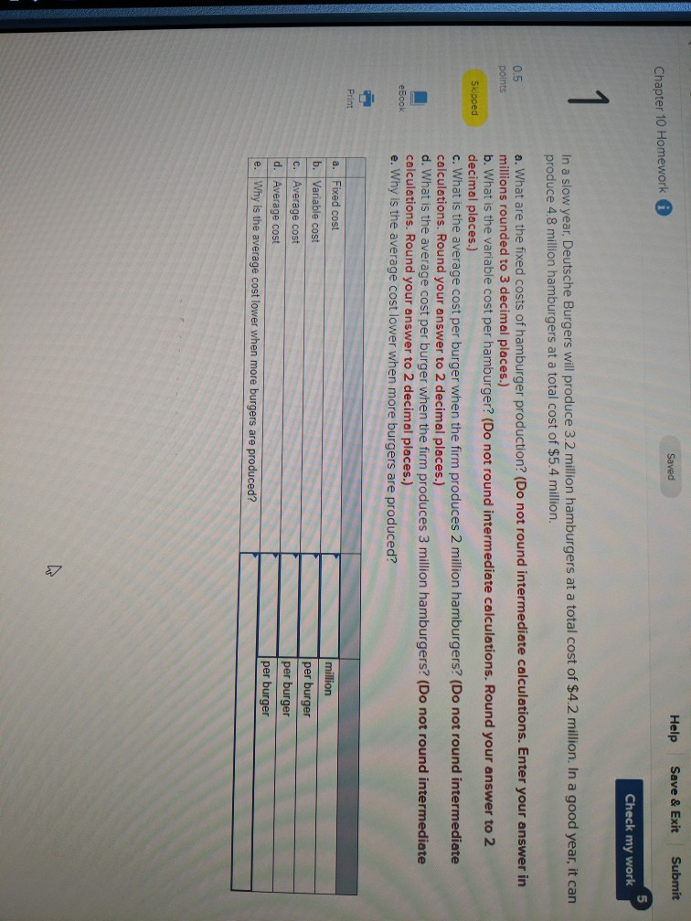  Saved Help Save & Exit Submit Chapter 10 Homework A Check