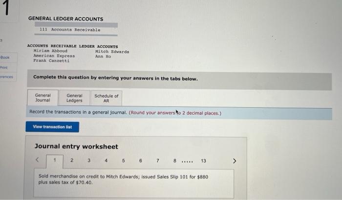 DATE TILANSACTIONS 20x1 March 1 Sold merchandise on credit to Miteh Edwards;