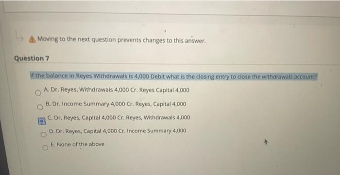  Moving to the next question prevents changes to this answer. Question