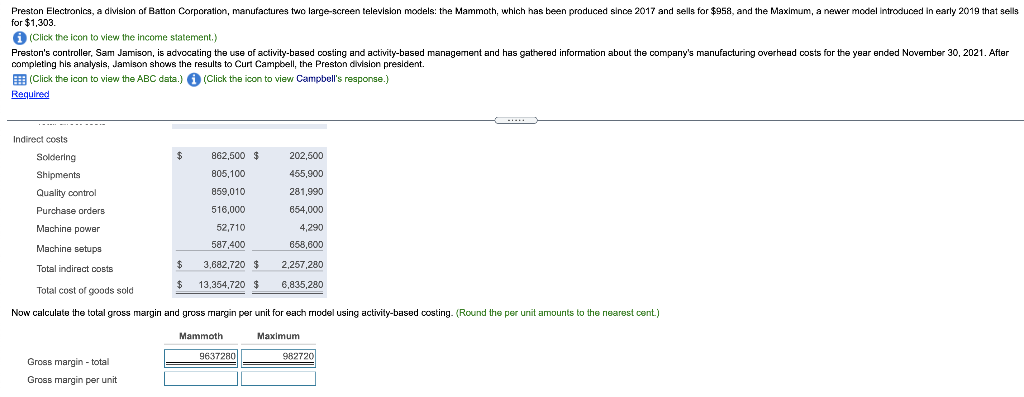 I need help calculating the gross margin per unit. please show