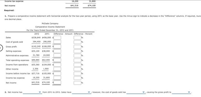 period, using 20Y1 as the base year. Use the minus sign to