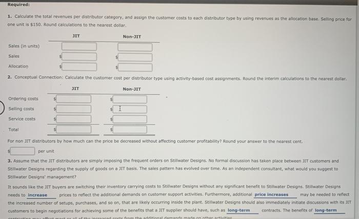distributors: IT distributors and non-JIT distributors. The IT distributor places small, frequent