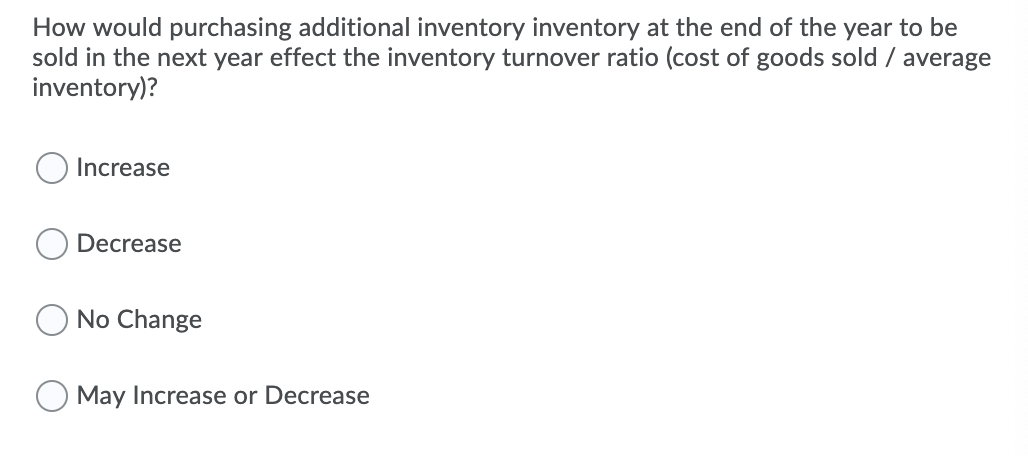 Please answer parts a and b. How would purchasing additional inventory inventory