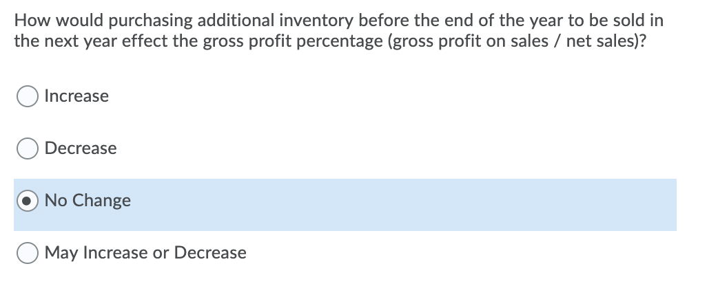 at the end of the year to be sold in the next