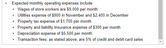 inventory, and purchases budget 3. Operating expense budget 4. Budgeted income statement