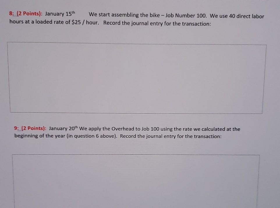 Company to build a new hybrid bike. We will build the bike