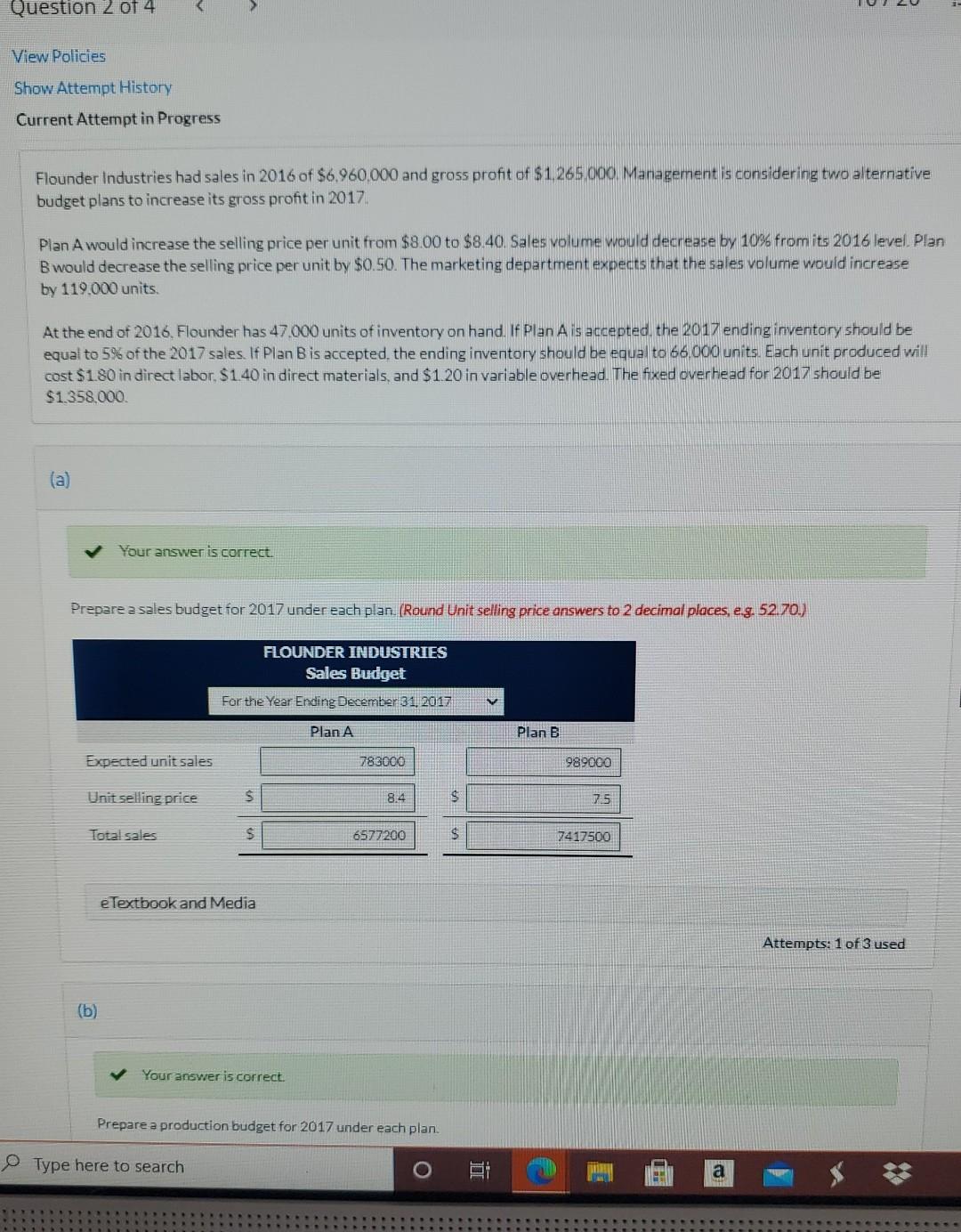  Need help finding the production cost per unit Question 2 of