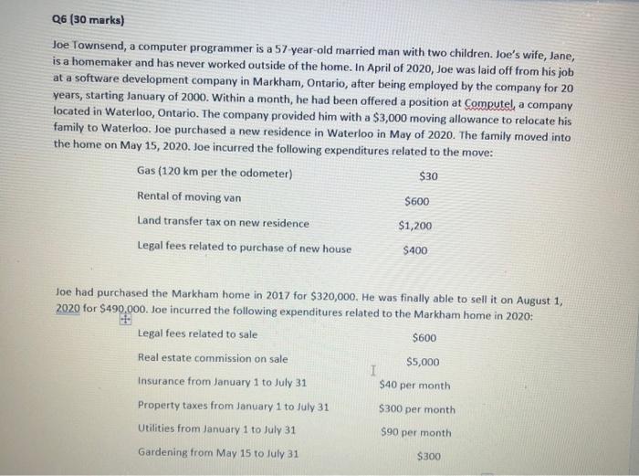  Q6 (30 marks) Joe Townsend, a computer programmer is a 57