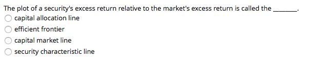  The plot of a security's excess return relative to the market's