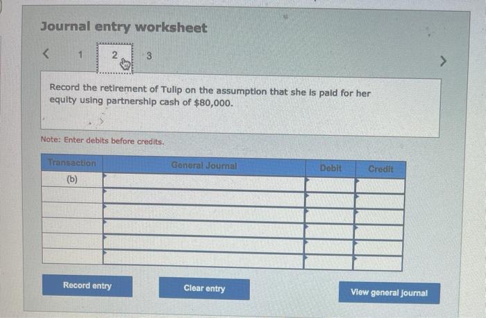 and Tulip, 20%). On January 31, the date Tulip retires from the
