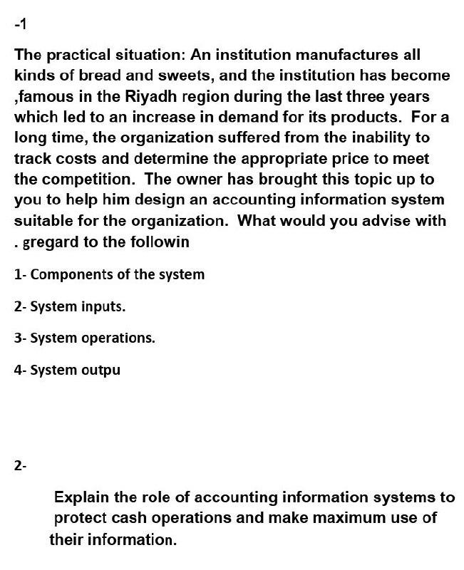 I need the answer as soon as possible -1 The practical situation: