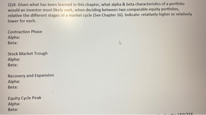  Q18. Given what has been learned in this chapter, what alpha