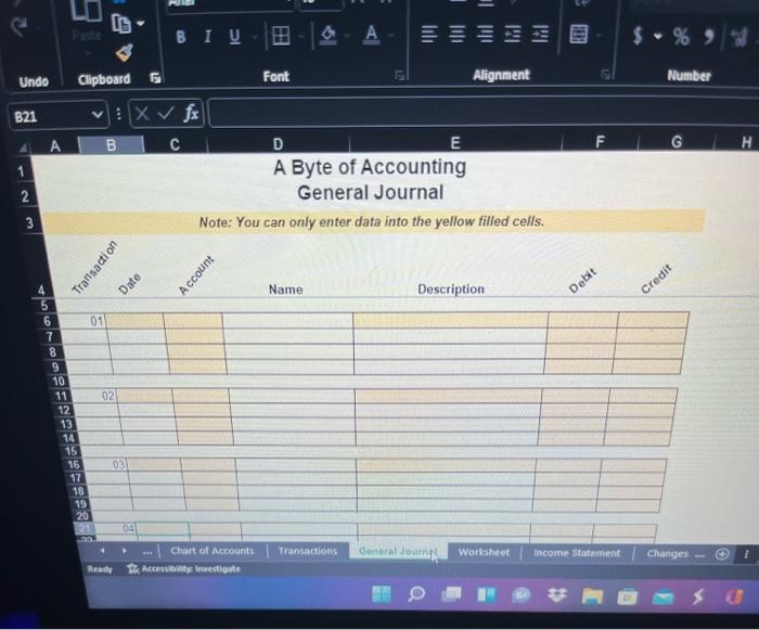 a journal for all these transactions c BIV PH $ % Undo