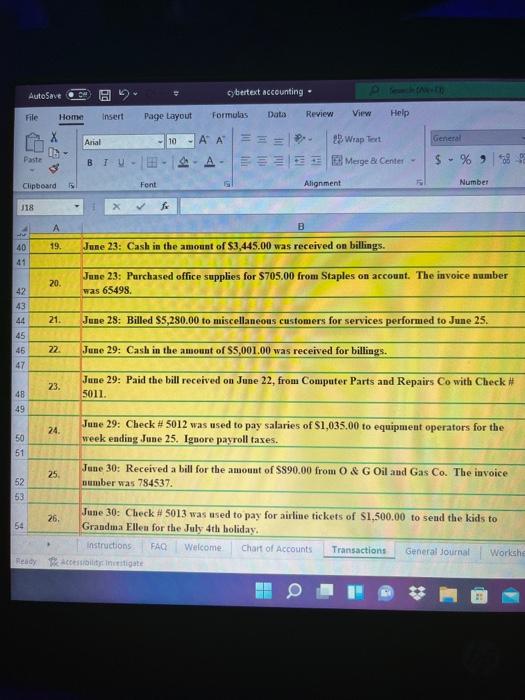 Transaction Account 4 Date Name Description Debit Credit 01 02 6 7
