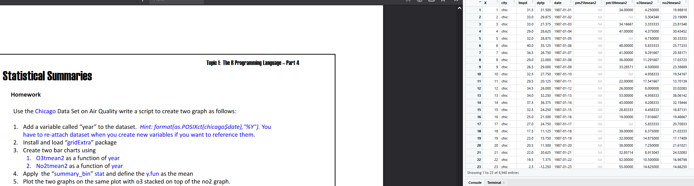 This needs to be done in R. The question is on the