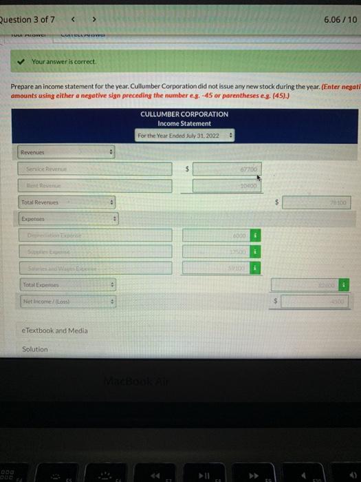 did not issue any new stock during the ye CULLUMBER CORPORATION Retained