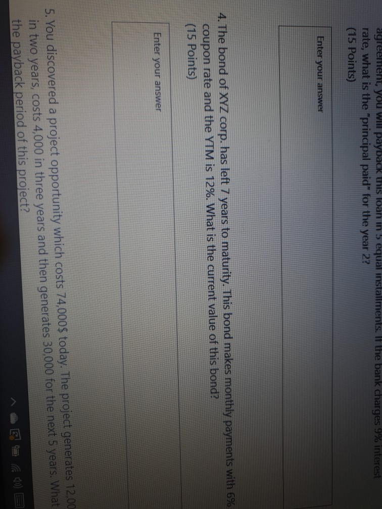  agreement, you will payback this loan in 5 equal installments. If