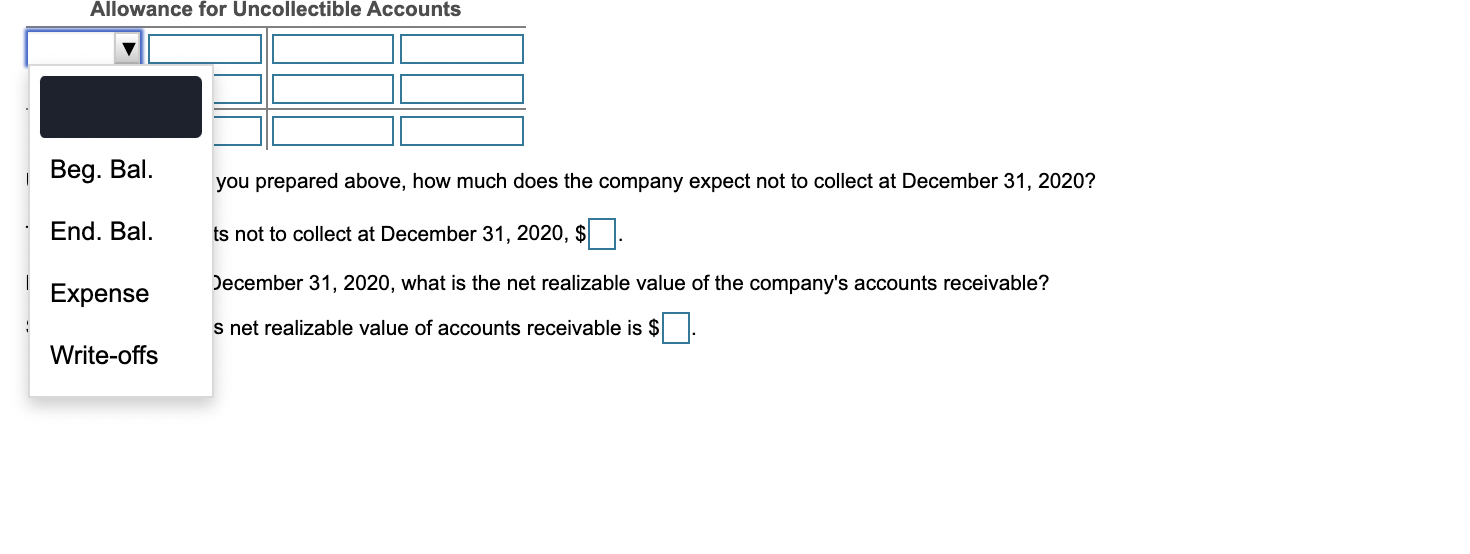 An analysis of accounts receivable produced the following age groups: E (Click
