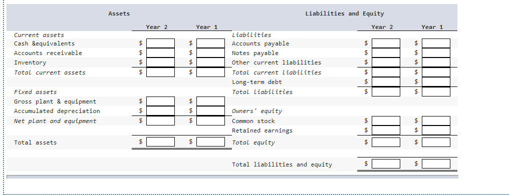 sheets for Windswept Woodworks, Inc. for years 1 and 2. (Round your