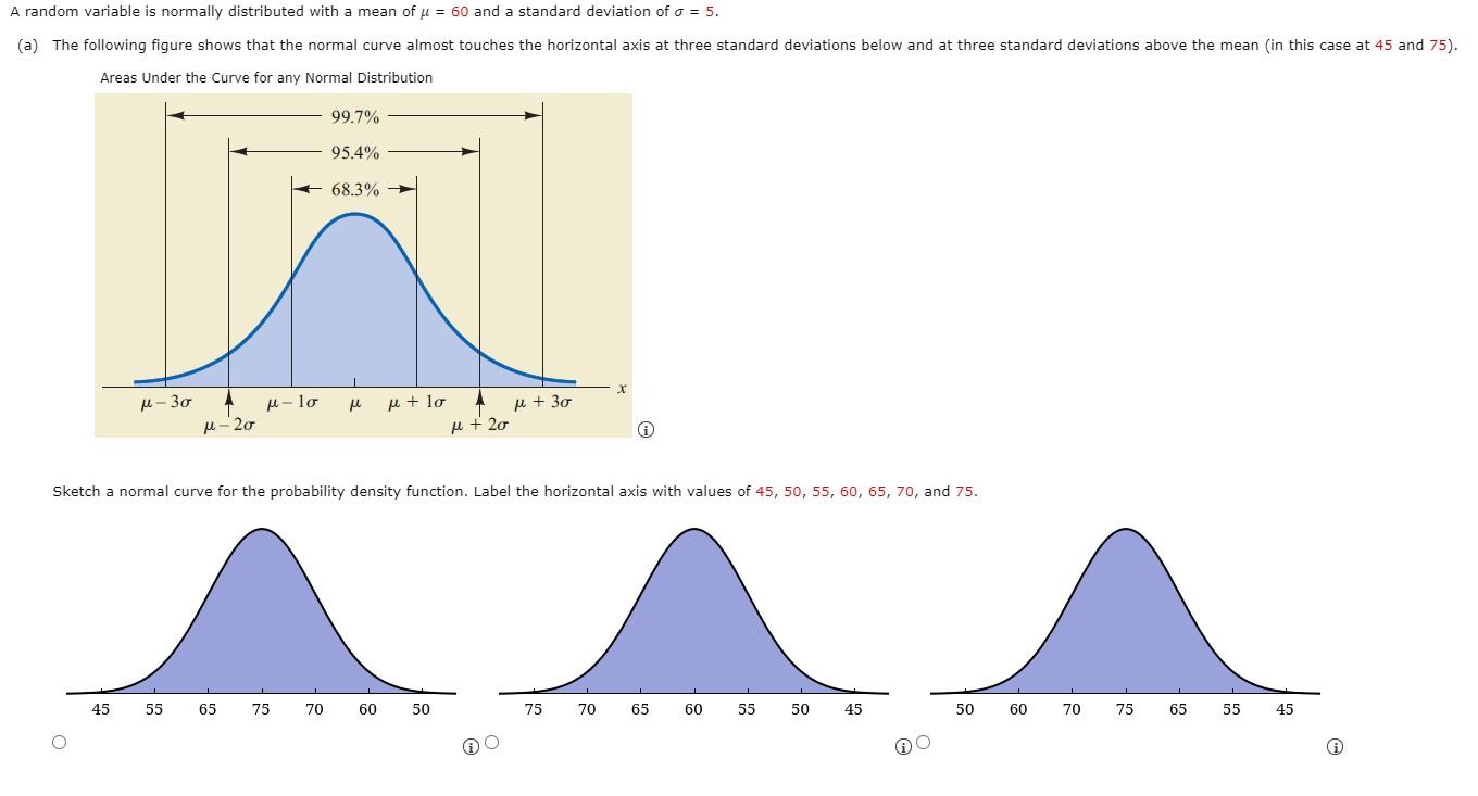  A random variable is normally distributed with mean of u =