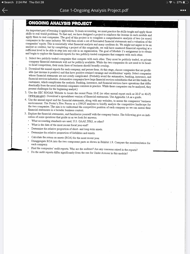 I need help on my case project. Search 2:24 PM Thu Oct