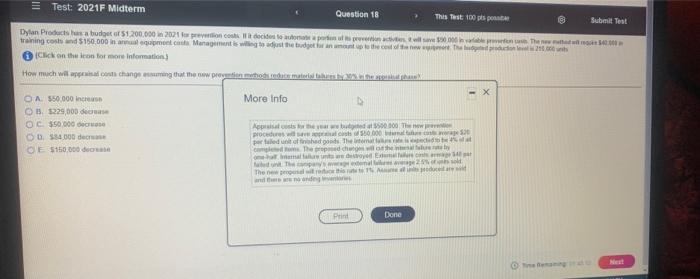  Test: 2021F Midterm Question 18 This Test 100 pl Submit Test
