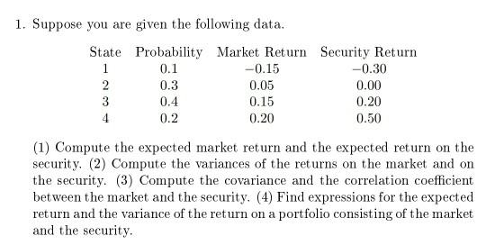 please show full working out 1. Suppose you are given the