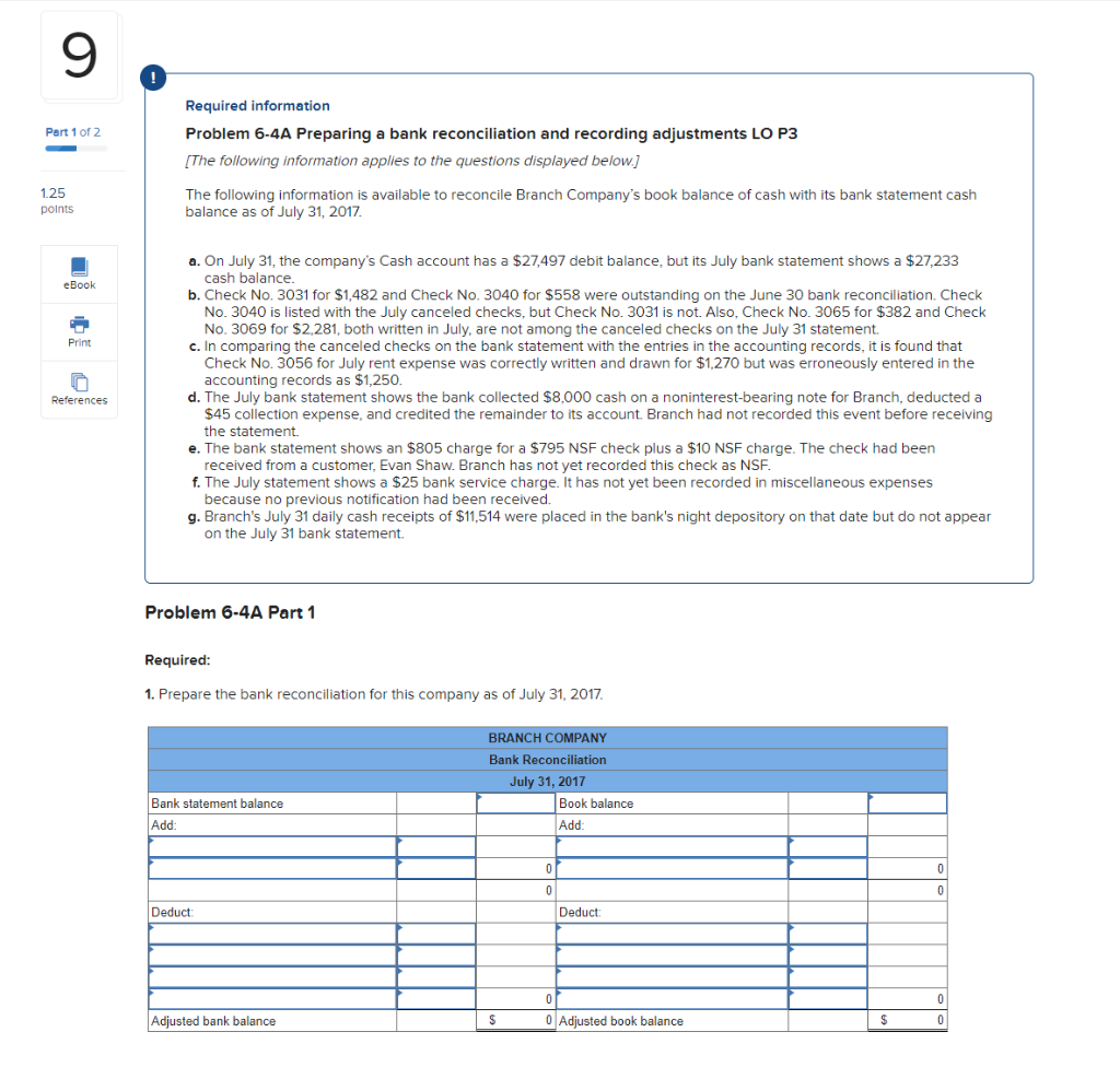 9 Part 1 of 2 Required information Problem 6-4A Preparing a