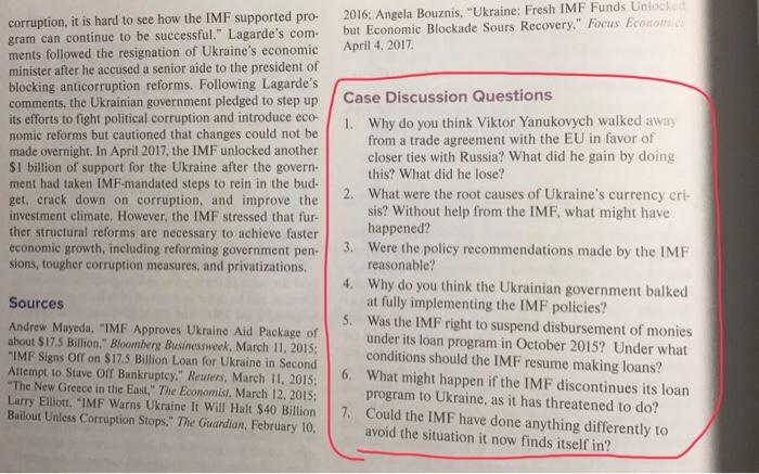 he lose? 2. What were the root causes of Ukraine's currency cri-