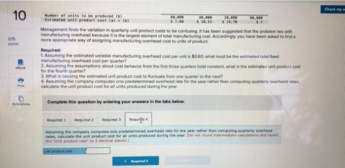 $ 406,000 294,600 $ Number of units to be produced (b) 10,000