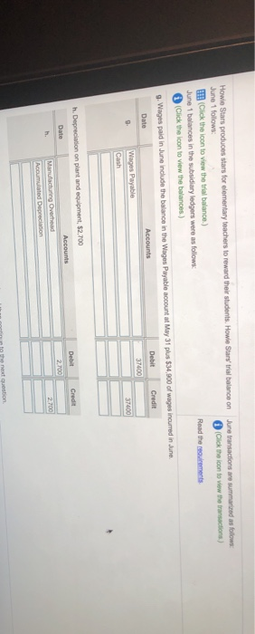 1 follows: (Click the icon to view the trial balance) June 1