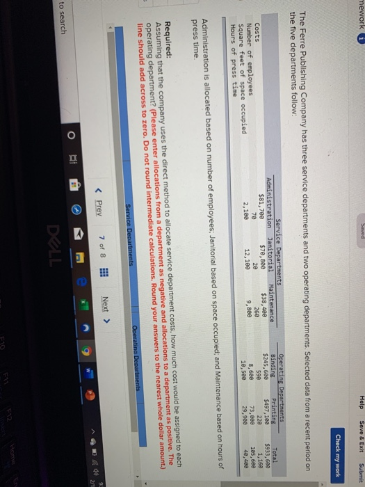  mework Help Save & Exit Submit Check my work The Ferre