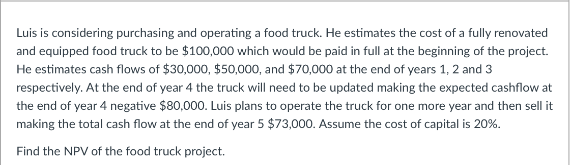 UPVOTE GUARANTEED!!! PLEASE HELP!!! Luis is considering purchasing and operating a food