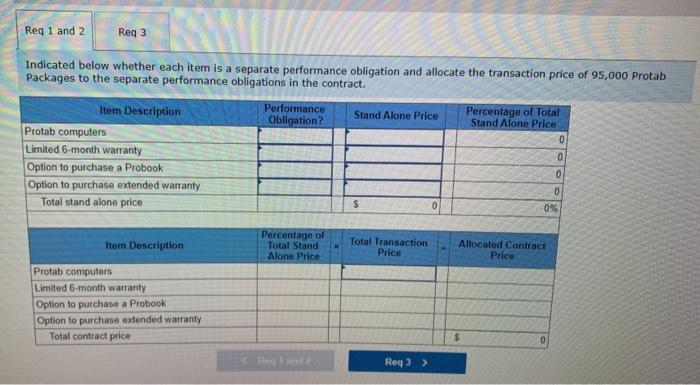 sales price of a Protab Package includes the following: One Protab computer.
