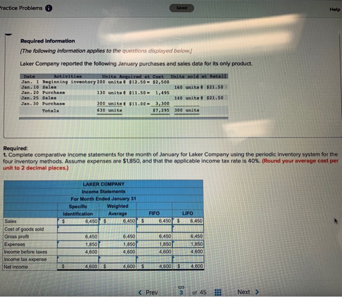  thats all the information it gives me Practice Problems Help Required