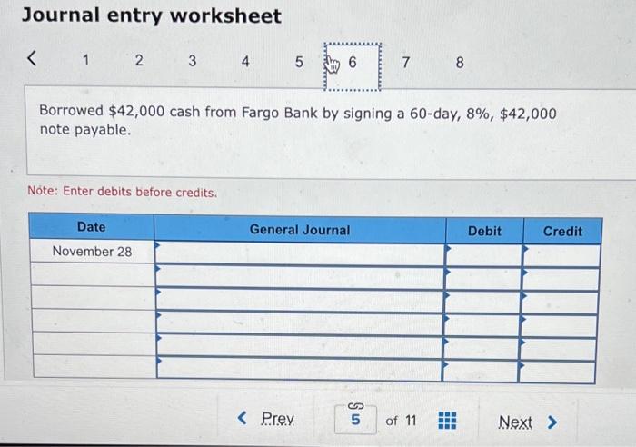 Borrowed $80,000 cash from NBR Bank by signing a 120-day, 98, $80,000