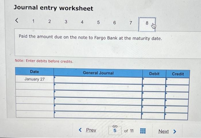 the maturity date. Paid the amount due on the note to NBR