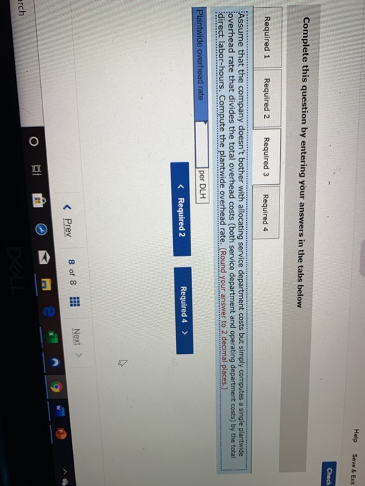 eee The company allocates service department costs to other departments in the