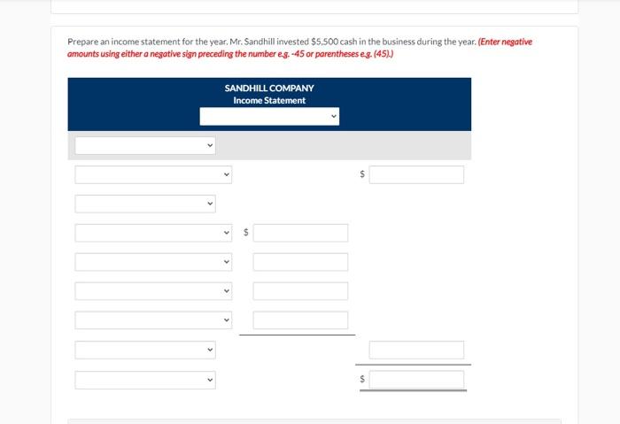 balance for Sandhill's Animations is presented below. SANDHILL COMPANY Adjusted Trial Balance