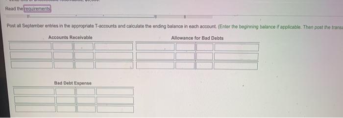 credit balance in Alowance for Bad Debts. During September, Hewes made +