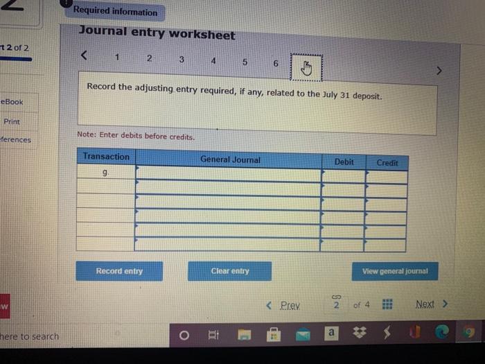 checks as of c. Check No. 3056 for July rent expense was