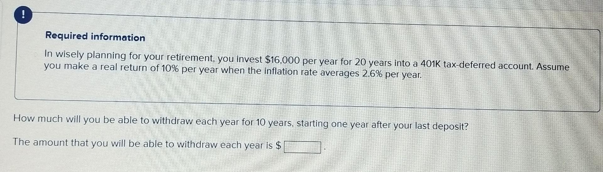  please solve this question ! Required information In wisely planning for